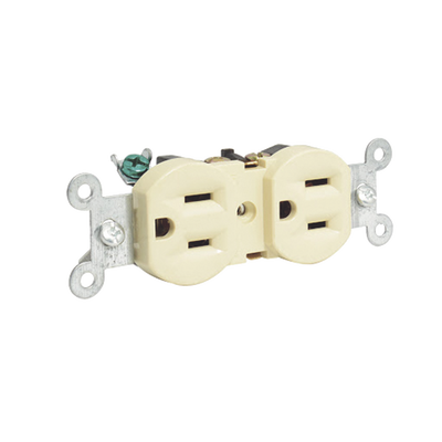 Tomacorrientes duplex de marfil